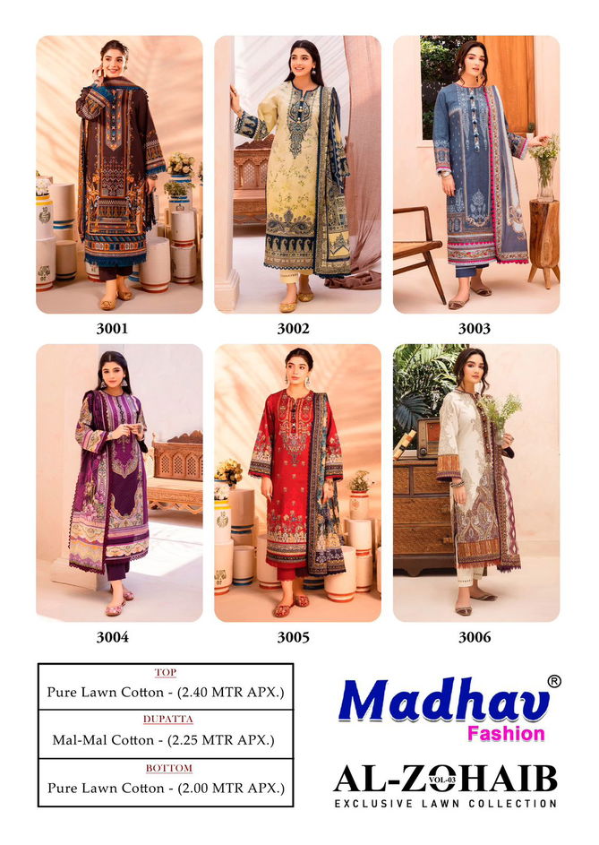 Al Zohaib Vol 3 By Madhav Cotton Pakistani Dress Dress Material Wholesale Price In Surat
